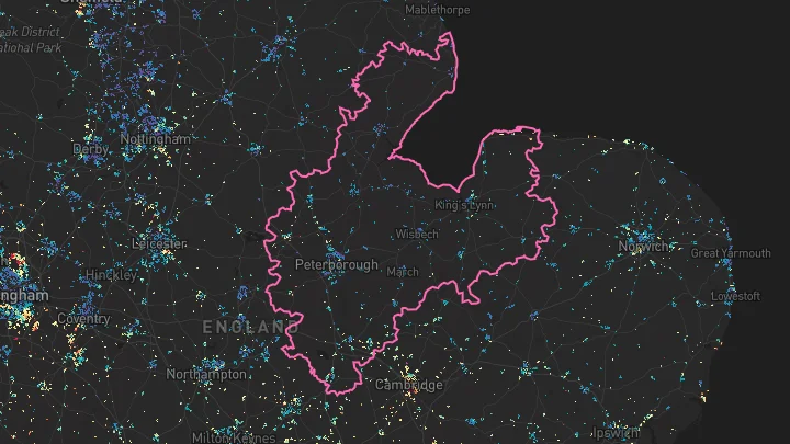 House price heatmap showing property values across Peterborough