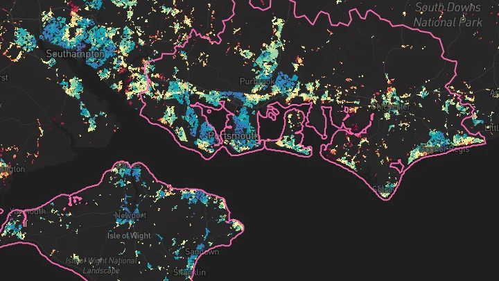 House price heatmap showing property values across Portsmouth