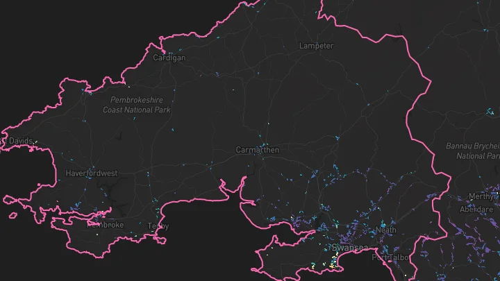 House price heatmap showing property values across Swansea
