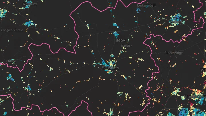 House price heatmap showing property values across Salisbury Plain