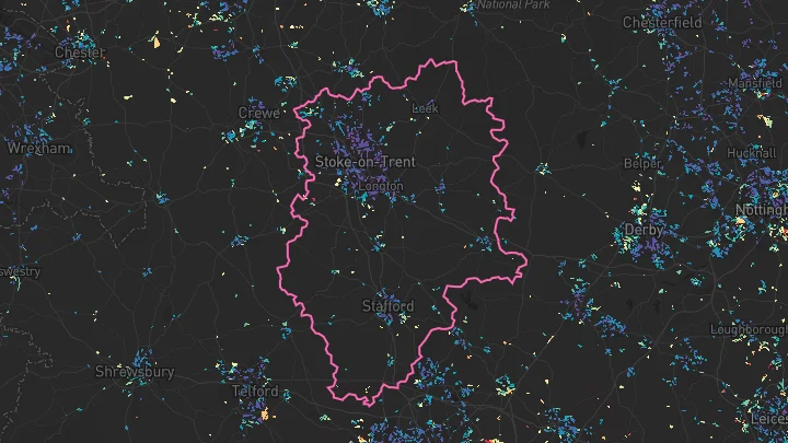 House price heatmap showing property values across Stoke-on-Trent