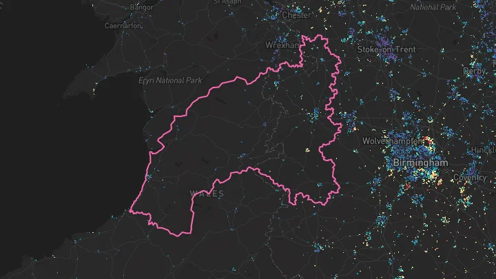 House price heatmap showing property values across Shrewsbury