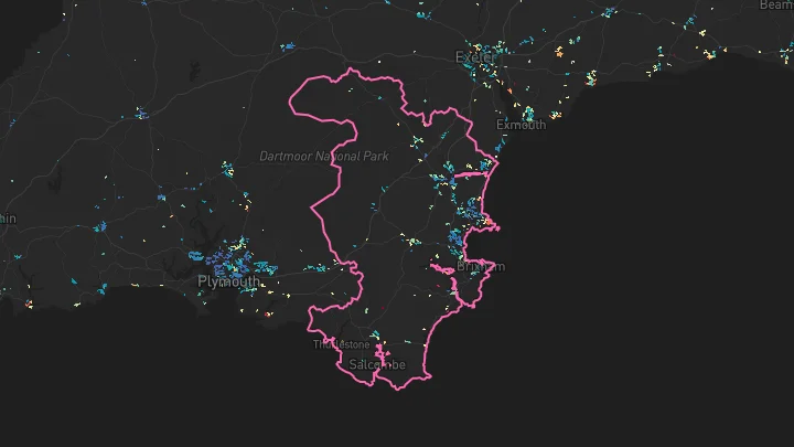 House price heatmap showing property values across Torquay