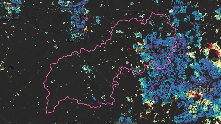 House price heatmap showing property values across Wolverhampton