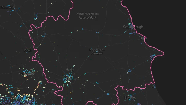 House price heatmap showing property values across York