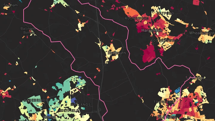 House price heatmap showing property values across St Albans