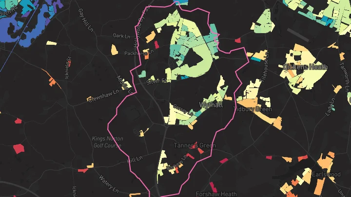 House price heatmap showing property values across Hollywood