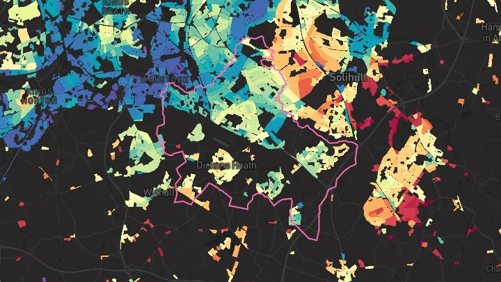 House price heatmap showing property values across Shirley