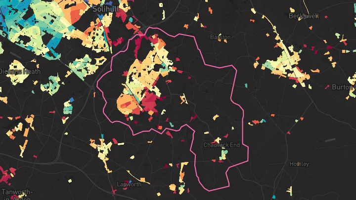 House price heatmap showing property values across Knowle