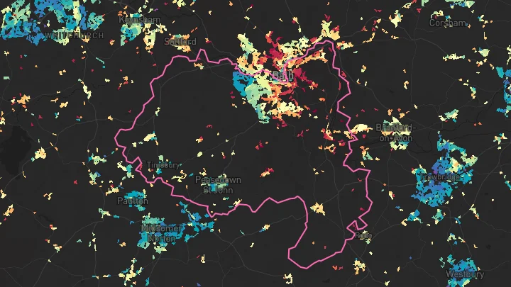 House price heatmap showing property values across Bath