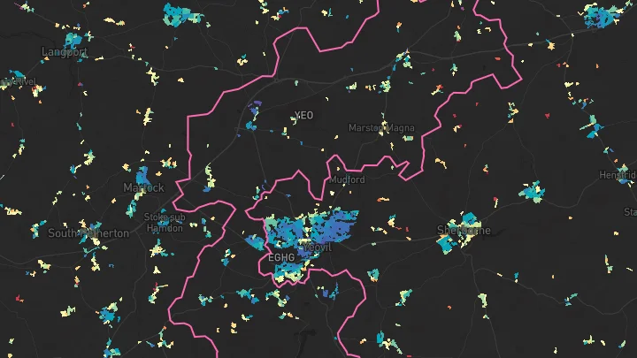 House price heatmap showing property values across Ilchester