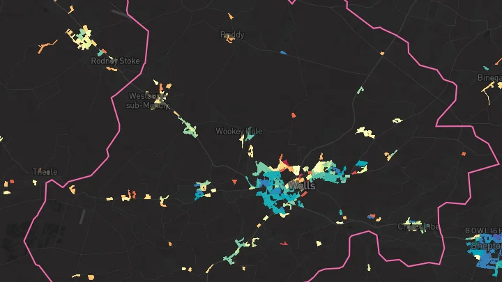 House price heatmap showing property values across Wells