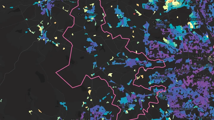 House price heatmap showing property values across Queensbury