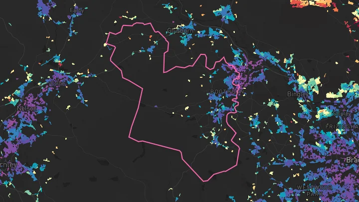 House price heatmap showing property values across Oakworth