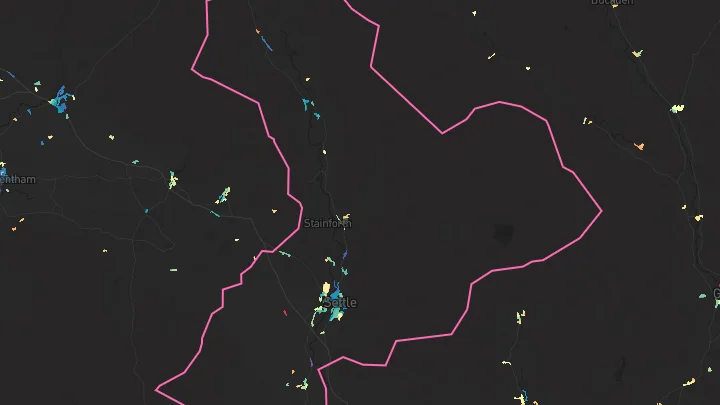 House price heatmap showing property values across Giggleswick