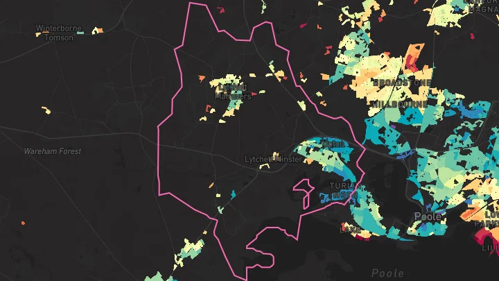 House price heatmap showing property values across Upton