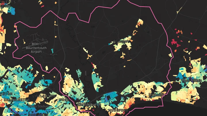 House price heatmap showing property values across Christchurch