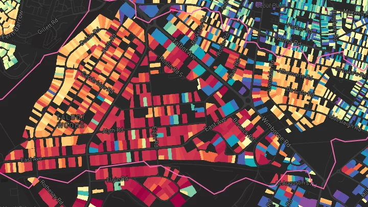 House price heatmap showing property values across Bournemouth