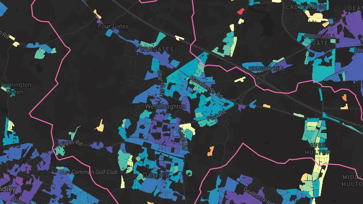 House price heatmap showing property values across Westhoughton