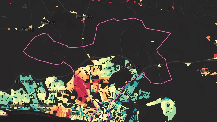 House price heatmap showing property values across Brighton
