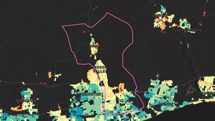 House price heatmap showing property values across Worthing