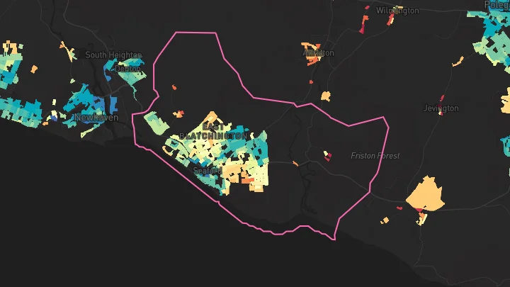 House price heatmap showing property values across Seaford
