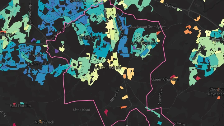 House price heatmap showing property values across Bristol