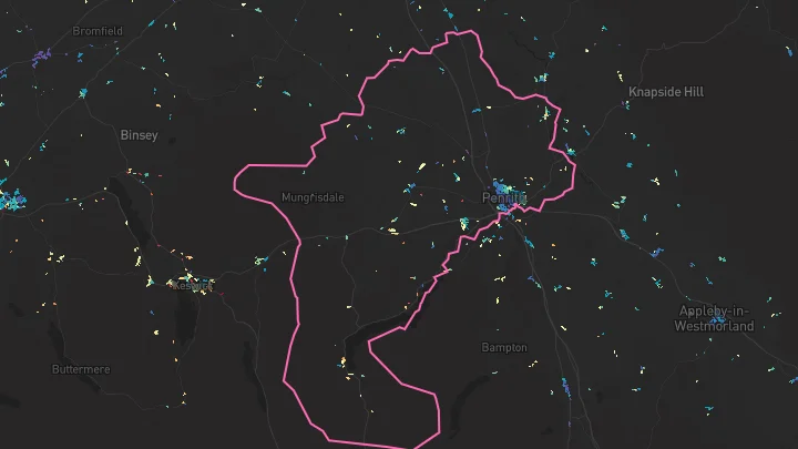 House price heatmap showing property values across Penrith