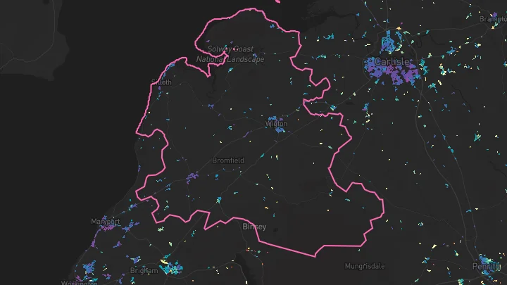 House price heatmap showing property values across Wigton