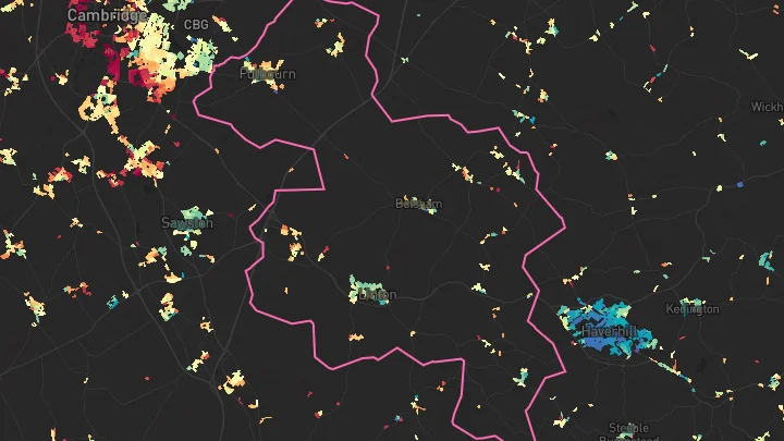 House price heatmap showing property values across Linton