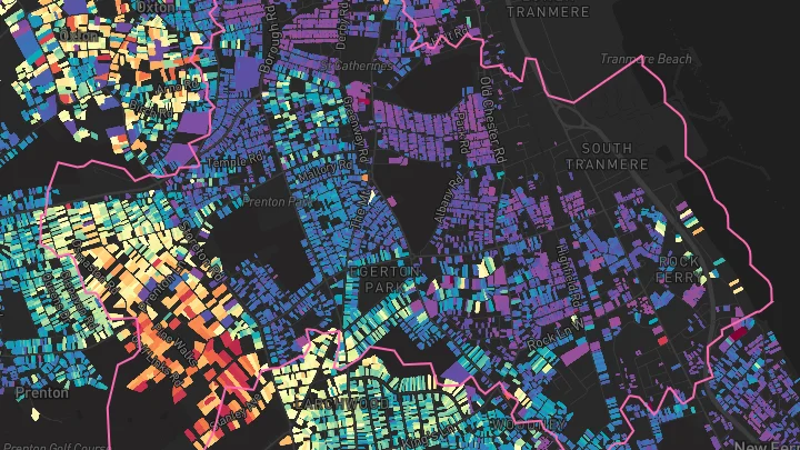 House price heatmap showing property values across Birkenhead