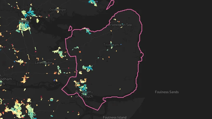 House price heatmap showing property values across Burnham-On-Crouch
