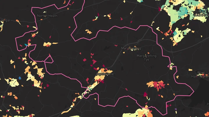 House price heatmap showing property values across Stock