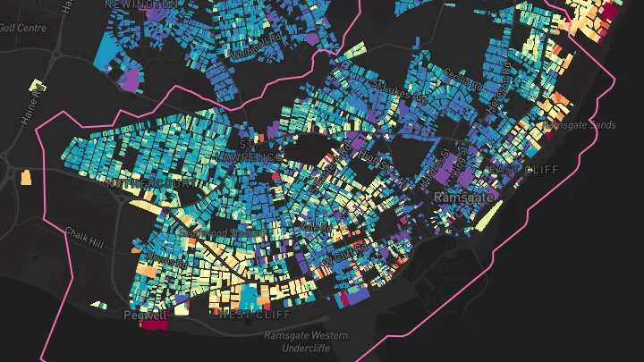 House price heatmap showing property values across Ramsgate