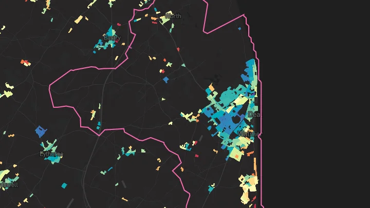House price heatmap showing property values across Walmer
