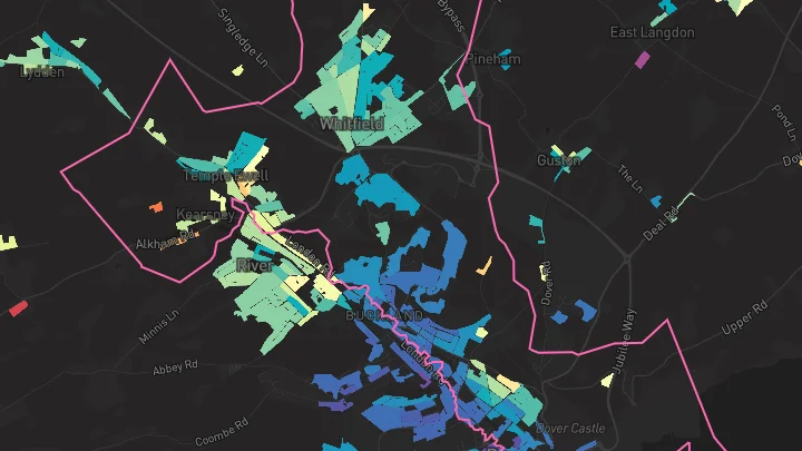 House price heatmap showing property values across Whitfield