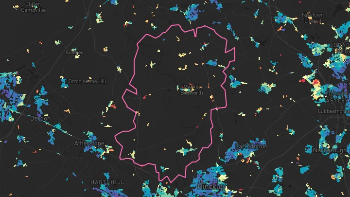 House price heatmap showing property values across Barlestone