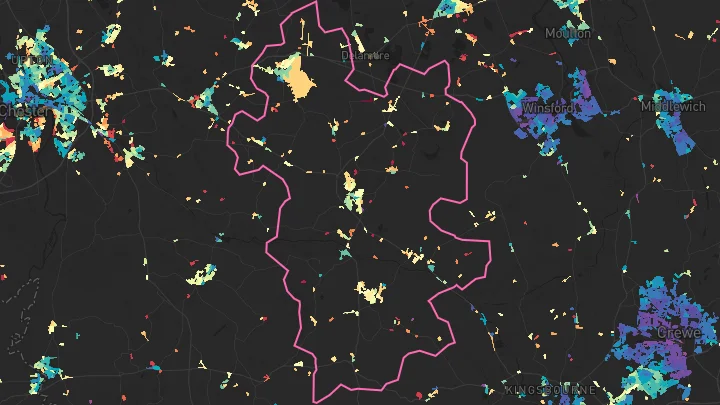 House price heatmap showing property values across Kelsall