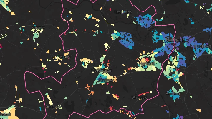 House price heatmap showing property values across Hartford