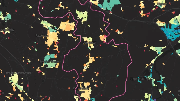 House price heatmap showing property values across Meopham