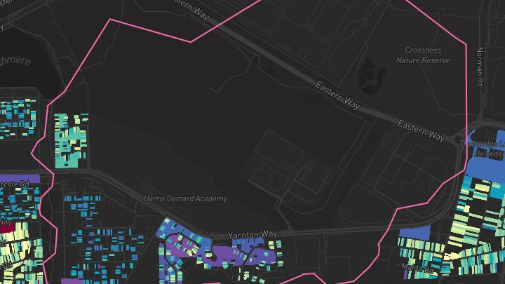 House price heatmap showing property values across Erith