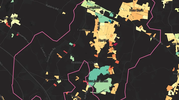 House price heatmap showing property values across New Ash Green