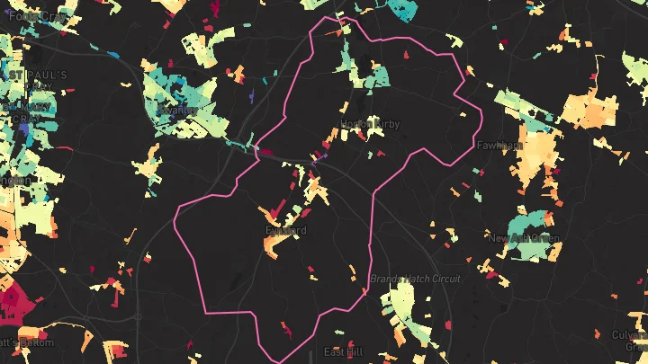 House price heatmap showing property values across South Darenth