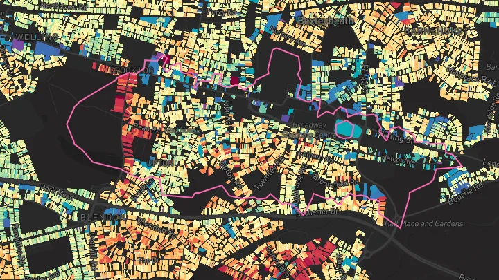 House price heatmap showing property values across Bexleyheath