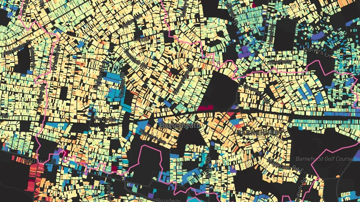 House price heatmap showing property values across Bexleyheath