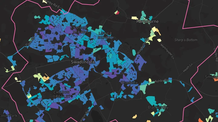 House price heatmap showing property values across Woodville