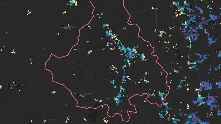 House price heatmap showing property values across Wirksworth