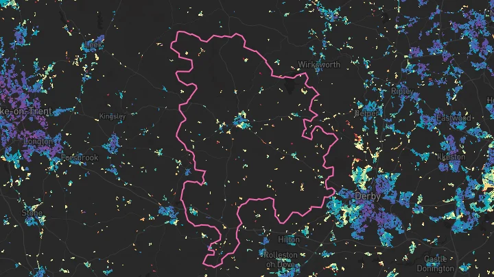 House price heatmap showing property values across Ashbourne