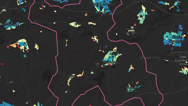 House price heatmap showing property values across Chellaston