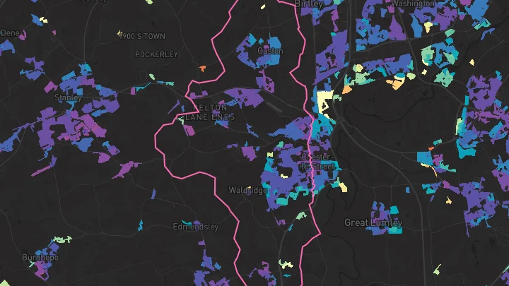 House price heatmap showing property values across Chester Le Street